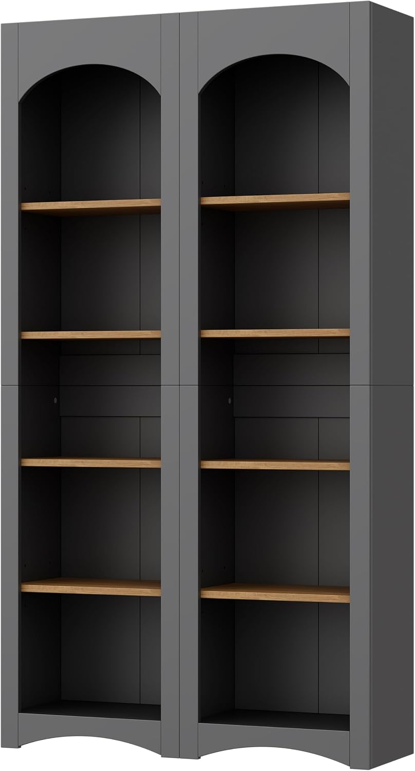 Freestanding Corner Kitchen Pantry with 4 Shelves, Traditional, Rectangular S...
