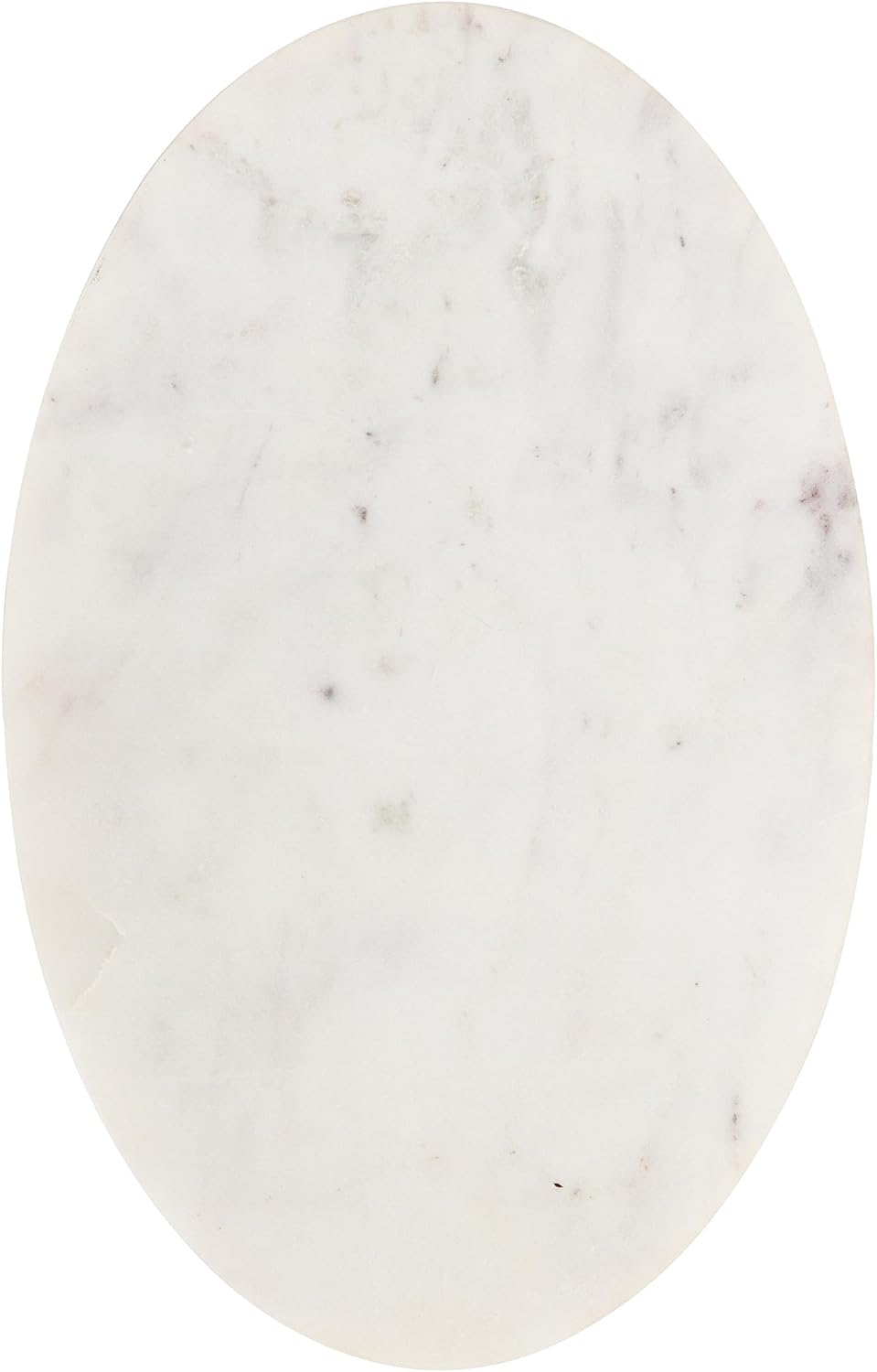 Kate and Laurel Natalli Modern Glam Oval C-Table, 14 x 9 x 28, White Marble a...
