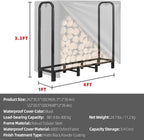 4FT Firewood Rack Outdoor with Cover, Heavy Duty Adjustable Firewood log Storage & Holder, Wood Pile Lumber Storage Rack Stacking Outside for Courtyard Patio.