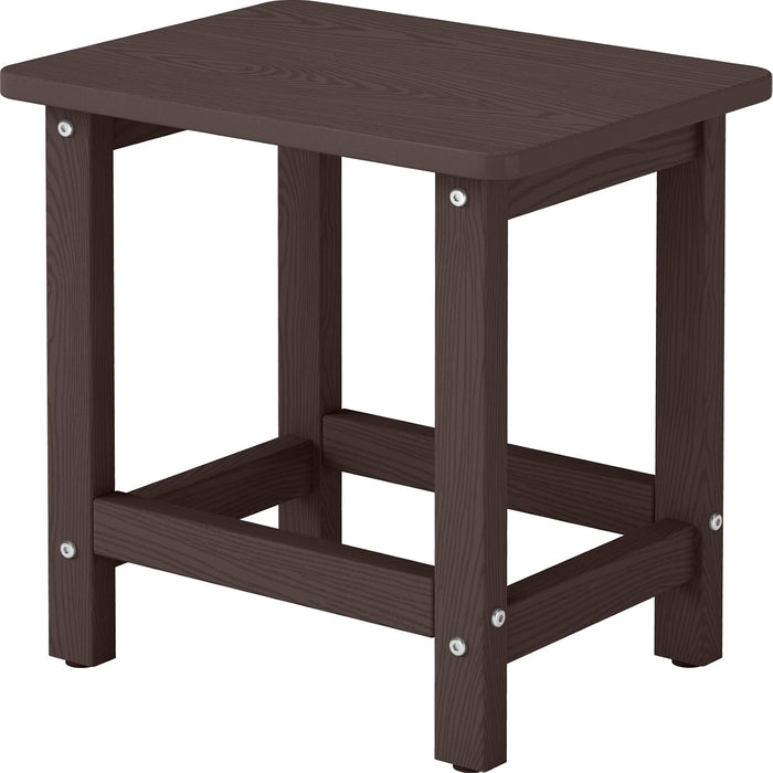 Weatherproof Outdoor Side Table, HDPE Small Outdoor Table for Adirondack, 16.6-Inch Patio Square End Tables for Garden, Backyard, Porch, Deck, Balcony, Poolside (Coffee)