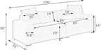 Ball & Cast 104" Modular Sectional Sofa,Comfy Loveseat Couch with 4 Pillows,Corduroy Fabric Upholstered Couches W/Deep Seat and Armrest,4 Seater Sectional Sofa for Living Room,Apartment,Orange