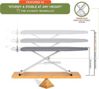 Xabitat Full Size Ironing Board 57" X 13" with Wall Mount Hanger, Full Metal Construction Iron Board, Built in Iron Caddy, Heat & Scorch Resistant Fabric, Cord Holder, Anti-Skid Feet, Heavy Duty