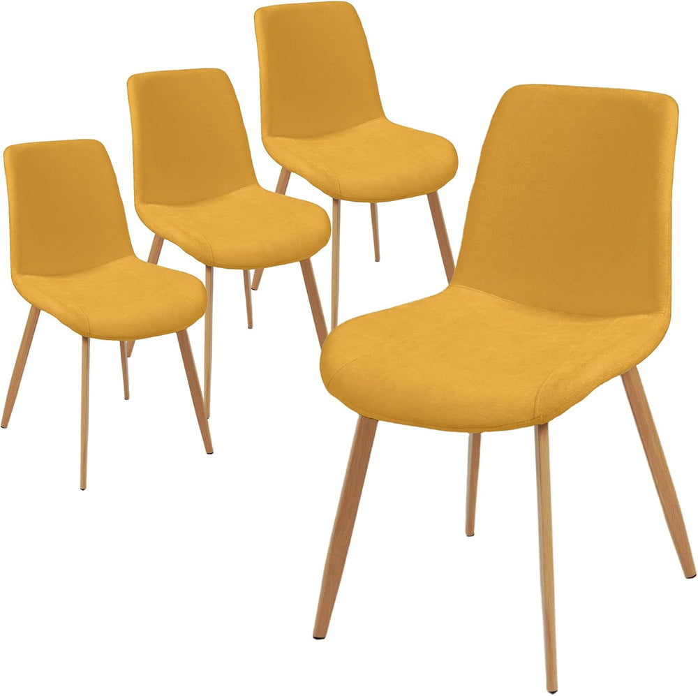 HIPIHOM Dining Chairs Set of 4, Mid-Century Modern Fabric Kitchen Chairs
