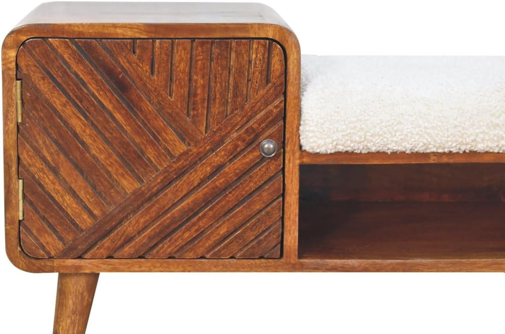 Furniture Solid Wood Boucle Carved Chestnut Telephone Table