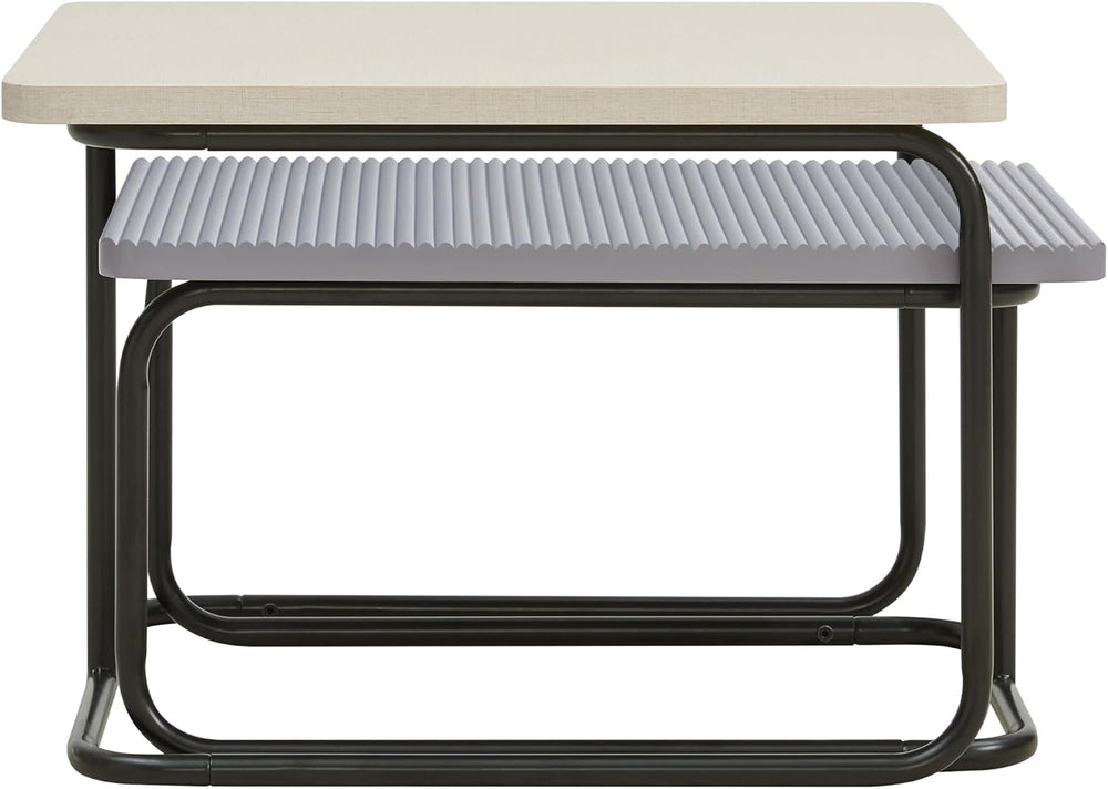 Furniture of America Chaya Modern Square Nesting Coffee Table Set of 2, Two-T...