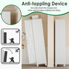 pozdeg 75" Tall Metal Kitchen Pantry Storage Cabinet with 2 Doors and 5 Adjustable Shelves, White Food Freestanding Cupboard for Kitchen, Dining Room, Bathroom and Garage (White)