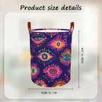 Laundry Baskets 15.7x19.7 Inch Large Colorful Eye Pattern Collapsible Laundry Hamper with Handles Oxford Fabric Clothes Storage Bin Foldable Dirty Clothes Organizer for Bedroom Bathroom Dorm