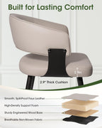 Dining Chairs Set of 4, Modern Upholstered PU Leather Kitchen & Dining Room Chairs with Curved Open Back Metal Legs, Kitchen Chairs for Dining Room Restaurant (Gray, Set of 4)