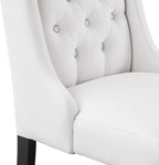 Modway Baronet Button-Tufted Fabric Parsons Dining Chair in White