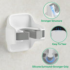 reliahom 10 Pack Broom Holder Wall Mount Mop Grippers No Drilling Self Adhesive Anti-Slip Mop Handle Hanger Dustpan and Broom Organizer Garage Storage Racks-White