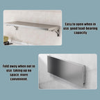 304 stainless steel folding table, wall-mounted folding table, kitchen storage shelf, made of food-grade stainless steel material, suitable for living room, balcony, bathroom, or laundry room.(120*40c