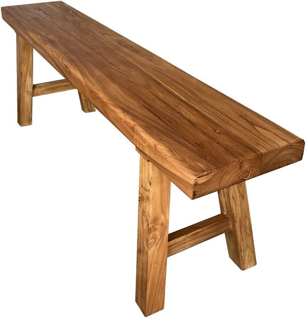 Wood Dining Bench Farmhouse Style Wooden Bench Indoor Kitchen Bench for Livin...