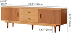 Mid Century Modern TV Stand for 80 inch TV, 70.9" Wood TV Console with 2 Storage Cabinet & 2 Drawers, Entertainment Center, Media Console for Living Room/Bedroom