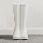 Modern White Decorative Umbrella Stand Indoor,Ceramic Rain Boot Umbrella Holder/ Cane Holder for Entryway,Flower Vase for Home Decor,Decorations for Living Room,Hallway,Office