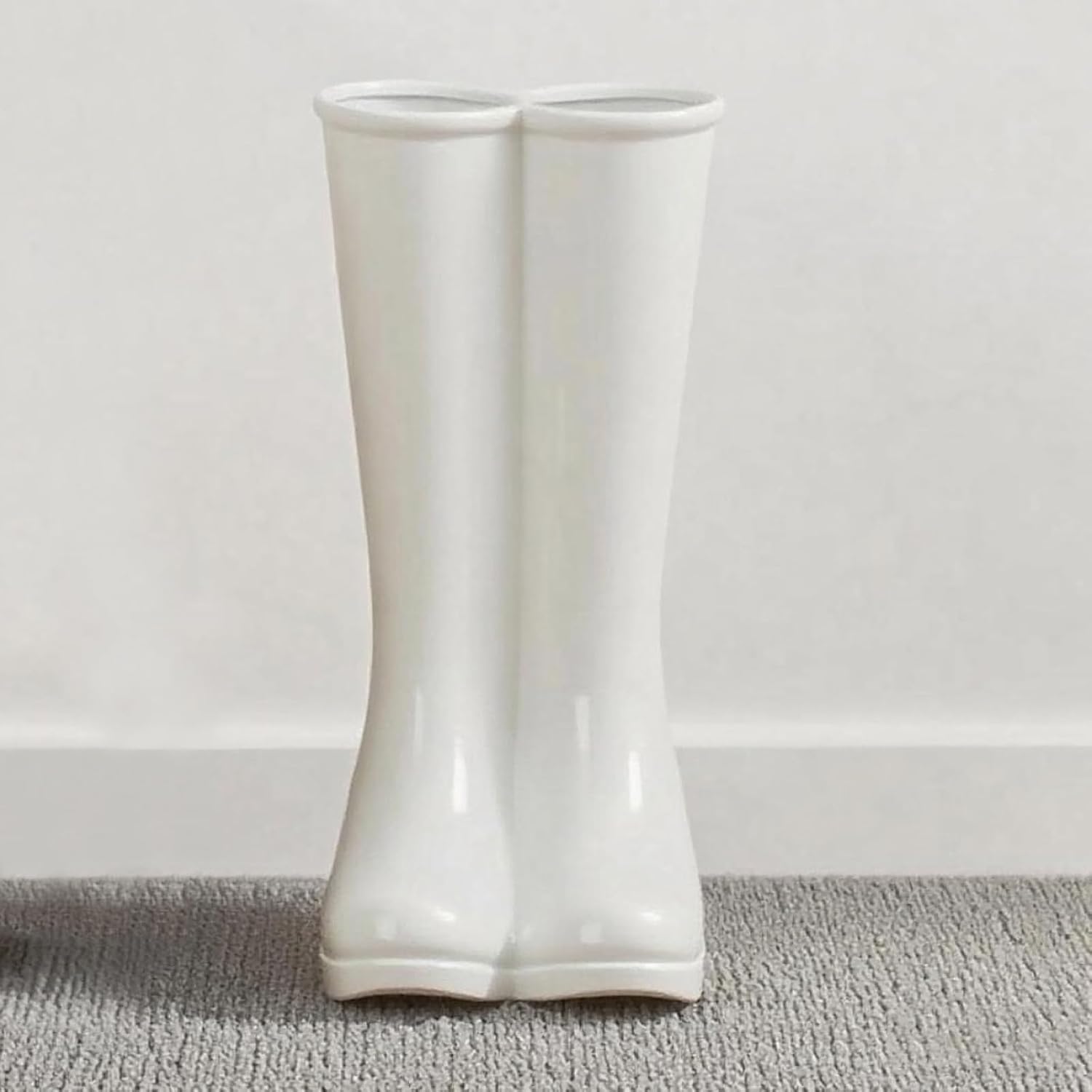 Modern White Decorative Umbrella Stand Indoor,Ceramic Rain Boot Umbrella Holder/ Cane Holder for Entryway,Flower Vase for Home Decor,Decorations for Living Room,Hallway,Office