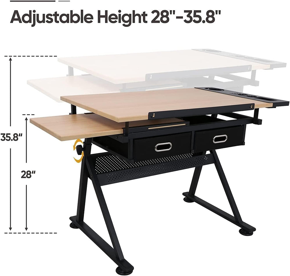 Drafting Table Drawing Desk Art&Craft Work Station Height Adjustable Tilt...