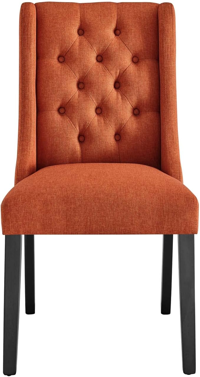 Modway Baronet Button-Tufted Fabric Parsons Dining Chair in Orange