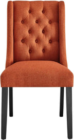 Modway Baronet Button-Tufted Fabric Parsons Dining Chair in Orange
