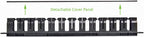 Navepoint 1U Horizontal 19-Inch Rack Mount Cable Management Raceway Duct Panel with Cover Black