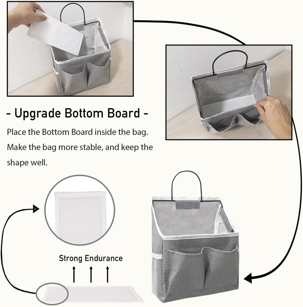 2pcs Small Wall Hanging Baskets for Organizing, Hanging Storage Bag as Over the Door Organizer, Wall File Organizer, Rv Storage and Organization. For Bedroom, Office, Camper (Black-2pcs)