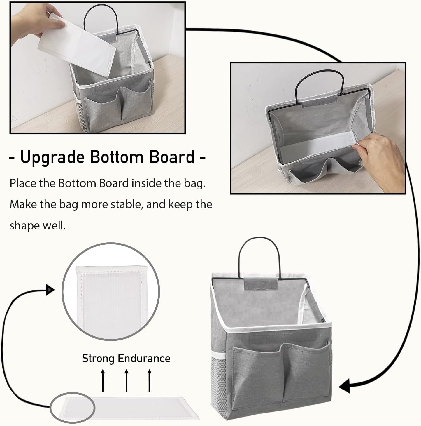 2pcs Small Wall Hanging Baskets for Organizing, Hanging Storage Bag as Over the Door Organizer, Wall File Organizer, Rv Storage and Organization. For Bedroom, Office, Camper (Black-2pcs)