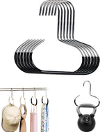 Durable Steel Hangers: Maximize Closet Space with Versatile Storage, Multifunctional Steel Hangers, Heavy Duty Closet Organizer Hooks for Hats, Scarves, Belts, Ties, Bra, Anti-Slip (Black, 6 PCS)