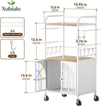 Xubialo 3 Tier Small Rolling Coffee Bar Cart, 16.9 x12 Kitchen Station with Storage