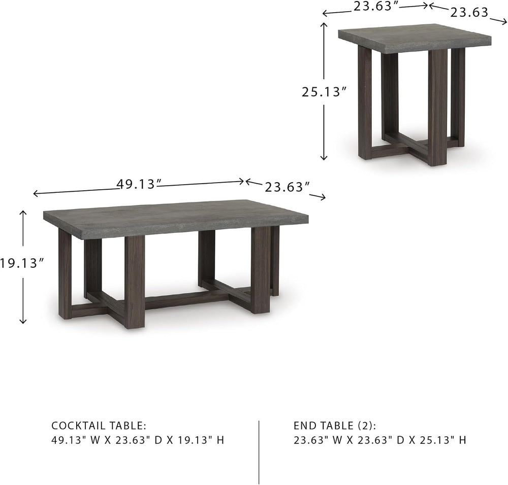 Signature Design by Ashley Dynnford Industrial Water Stain Resistant Table, S...