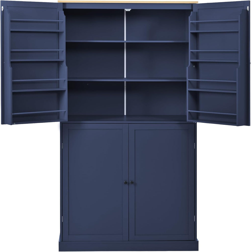 Merax 4 Doors Kitchen Pantry Storage Cabinet with 2 Drawers, 71.3" H Tal...