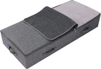 39.4 inch（100cm）Longer Bedroom Underbed Storage Containers with Lid for Duvets, Blankets, Clothes, Shoes, Toys, Comforters, Wedding Dress Folding Rigid Organizer Bins, Black Gray