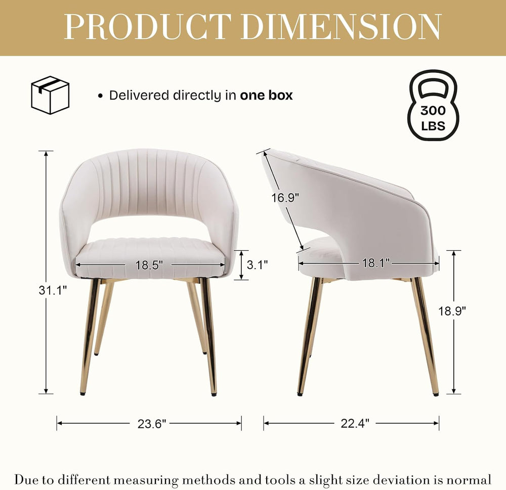 Modern Dining Chairs Set of 2, Upholstered PU Leather Dining Room Chairs with...