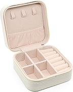 KEINE MARKE Small Jewelry Box, Travel Portable Jewelry Case for Ring, Pendant, Earring, Necklace, Bracelet Organizer Storage Holder Boxes (white*4).