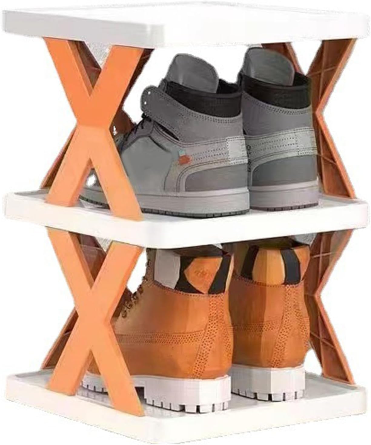 Yosoo Plastic Folding Shoe Rack Foldable Shoe Shelf Plastic Organizer with Easy Assembly Foldable Design Multi Layer Storage for Living Room Bedroom Dormitory Hallway