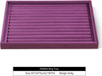 Velvet Ring Display Tray, Stackable Muilt Slot Rings Ear Stud Storage Tray, Drawer Insert Jewelry Accessories Organizers Plate (Purple)