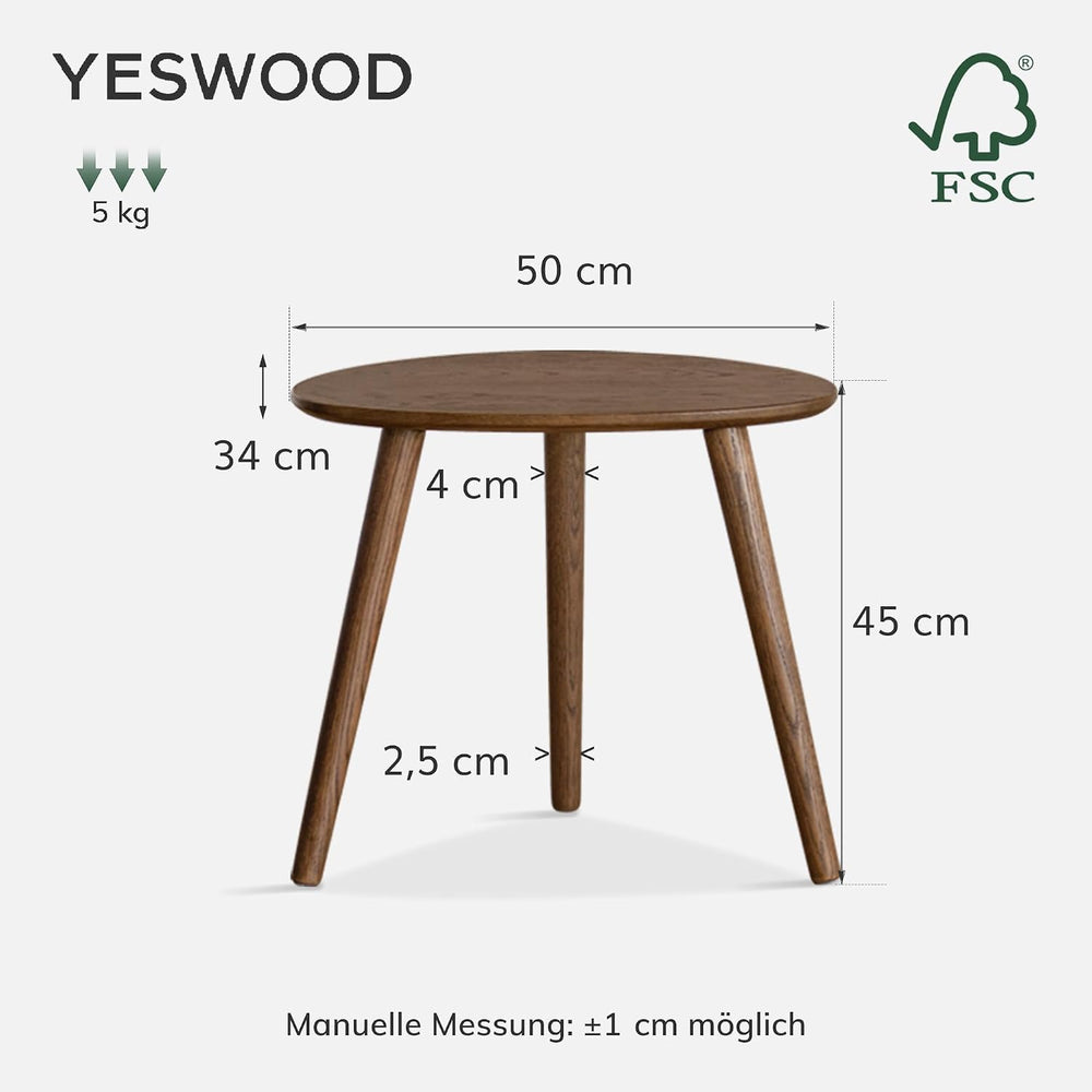 Small Oval Coffee Table, Solid Oak Pebble Table for Small Spaces | Solid oak ...