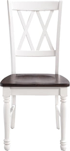 Crosley Furniture Shelby 6-Piece Traditional Dining Table Set for 7 with 4 Chairs and a Wood Bench, Distressed White