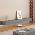 Floating TV Stand with Drawers, Pre-Assembled Wall Mounted TV Console, Modern Floating Media Console for Living Room, Space-Saving Floating TV Cabinet (Gray, 71in/180cm)