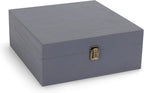makerflo Medium Grey Pine Wood Memory Box with Hinged with Clasp, Black Felt Inside, Keepsake Wooden Box Ideal for Craft and Personalization (Laser Engraving, Epoxy, UV DTF, and Vinyl) – Pack of 1