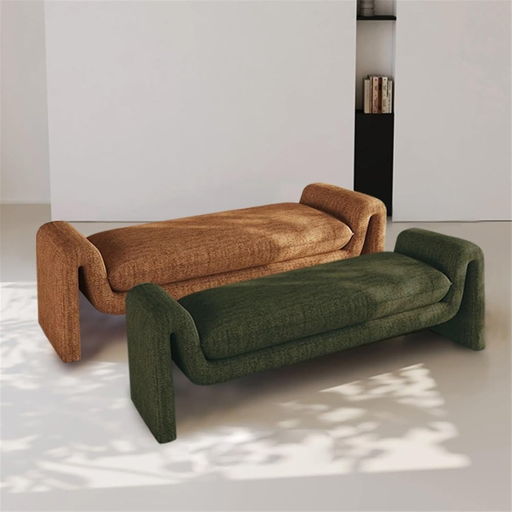Modern Dark Green Bed End Stool Retro Style Walk-in Closet Clothes and Shoe C...