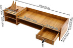 Wood Computer Monitor Stand for Desk Monitor Riser with Drawers & Lock Monitor Stand Organizer Desk Storage Shelf Desk Accessories & Workspace Organizers for Home Office (1 Drawer)