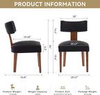 Dining Chairs Set of 6 Upholstered Dining Chairs, Mid Century Modern Kitchen Chairs with Solid Wood Legs and Ergonomic Curved Backrest, Black Linen Fabric (Black, Set of 6)