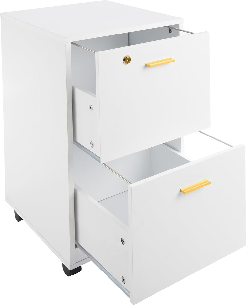 Lavish Home 2 Drawer File Cabinet - Filing Cabinet with Lock - Rolling File C...