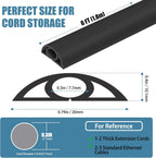 Floor Cord Covers for Wires 6FT Cable Hider Wire Cover Self Adhesive Cord Hider Floor for Offices, Homes, Workshops, Warehouses Cable Cavity 0.3" W x 0.3" H