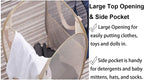 Larpur Popup Mesh Laundry Basket, Collapsible and Portable Clothes Washing Laundry Hamper with Reinforced Carry Handle (Beige)