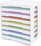 SONGWAY Large File Organizer for Desk - 8 Tier Legal Size Paper Storage Holder, File Sorter, Letter Mail Tray, Desktop Paper Storage Organizer for Home Office School