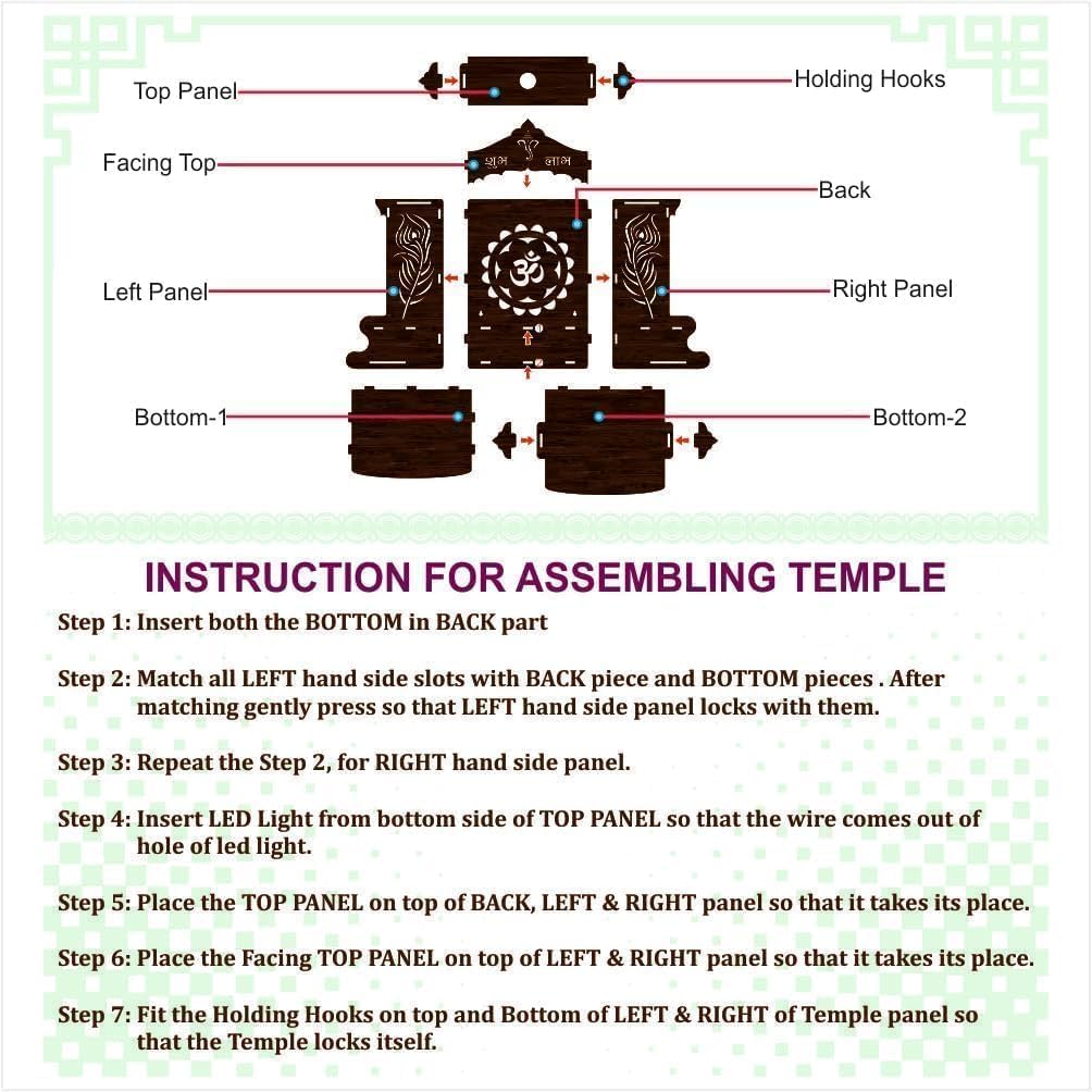 Puja Mandir for Home Wall Mounted | Wooden Temple | Pooja Mandir for Home | Pooja Stand | Wall Mount Design, Pooja Stand, Home Temple, Wooden Construction