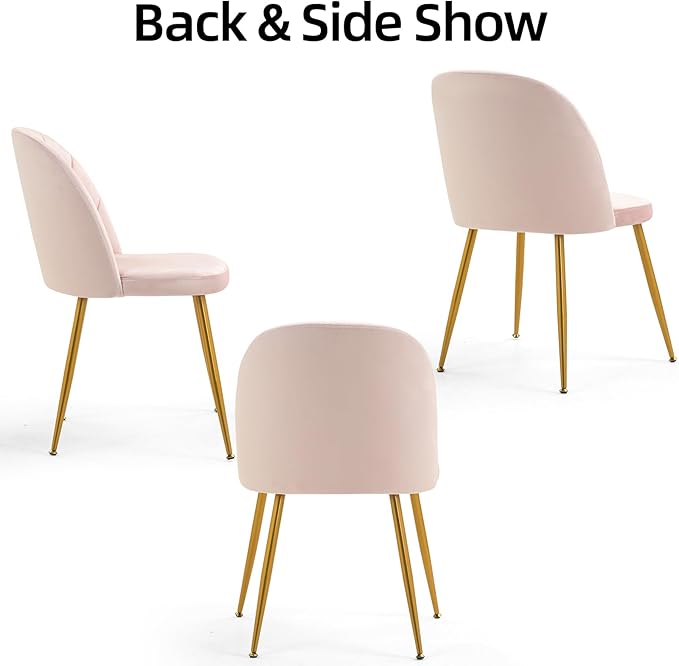 Velvet Dining Chairs Set of 2, Upholstered Mid Century Modern Dining Chairs, ...