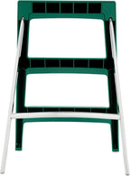 Folding Step Stool Ladder,3 Step Decorative Ladder Shelf,Portable Foldable Ladders for Living Room,Kitchen,Green