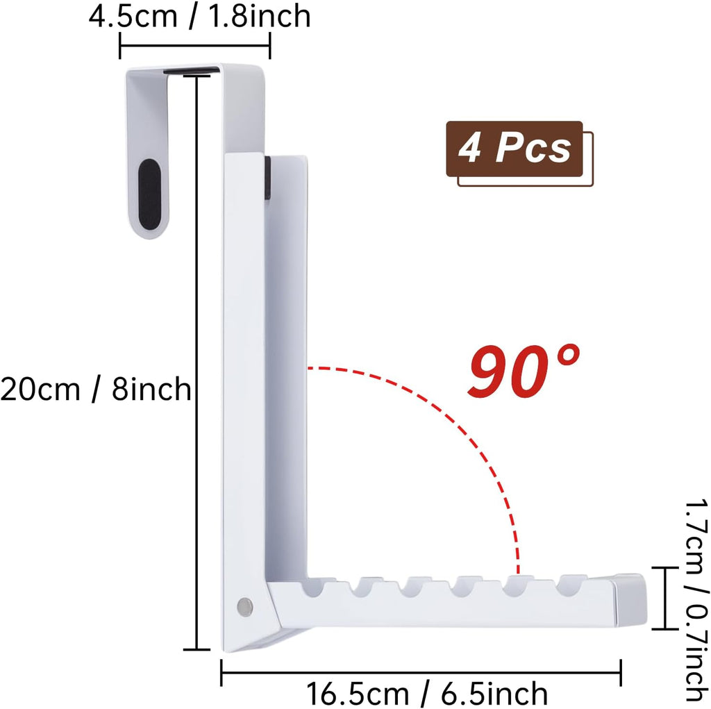 4PCS Over The Door Hanger Folding Over The Door Clothes Drying Rack Folding Hanging Coat Rack Foldable Portable Clothing Hanger Hooks for Laundry Bathroom Bedroom Dorm Travel