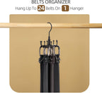 ZEDODIER Belt Hanger, 2 Pack Rotatable Belt Rack Closet Accessories Organizer, Maximum 24 Storage Capacity, Hanging Holder Storage Hook for Belt, Bra, Tank Top, Tie, Scarf, Purse, Black